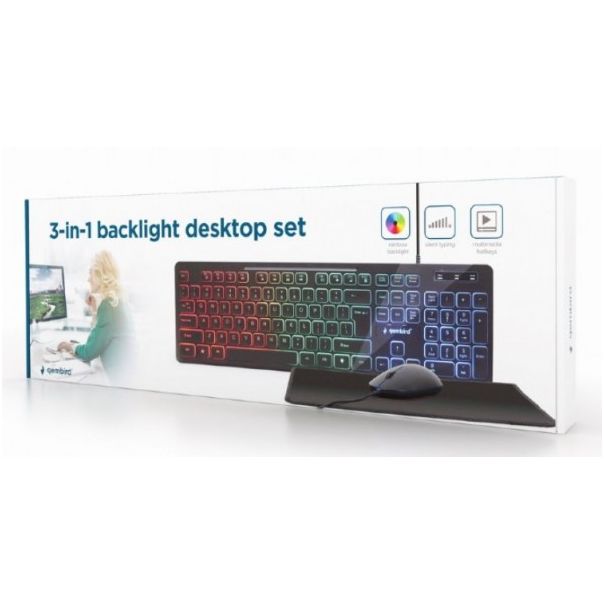 GEMBIRD KBS-UML-01 3-in-1 backlight set tastatura, mis i podloga FO - 40292