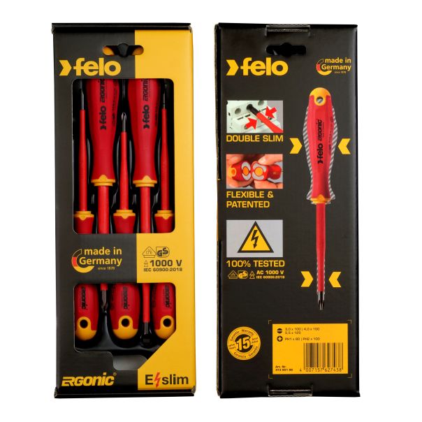 Felo Set šrafcigera Ergonic VDE E-Slim SL/PH 41385198 5 kom - 41385198