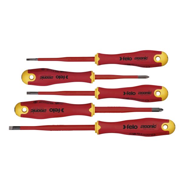 Felo Set dielektrični šrafcigeri Ergonic VDE E-slim SL/PZ 41385398 5 kom - 41385398