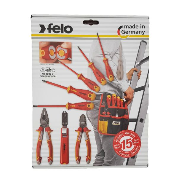 Felo Set alata za električare Ergonic VDE SL/PH 41399504 9 kom u torbi za pojas - 41399504