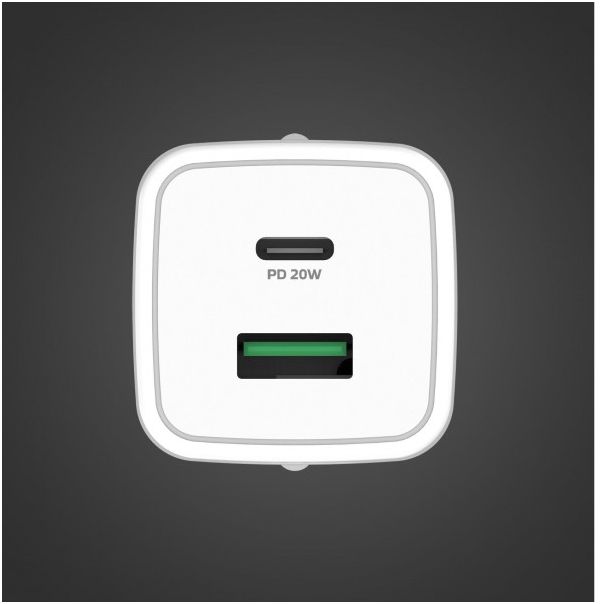 CELLY Kućni punjač ProPower TC2USBUSB-C20W sa dva ulaza - TC2USBUSBC20WWH