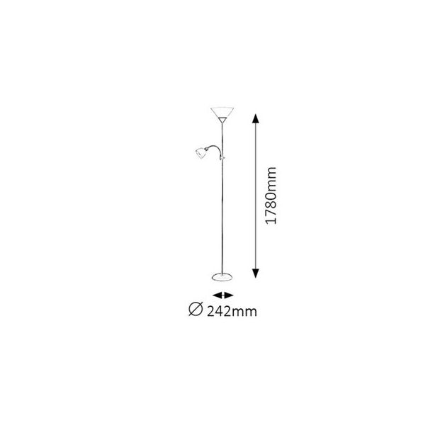 Rabalux Podne lampe Action E27 1x MAX 100 + E14 1x MAX 25W braon (4188) - 4188-1