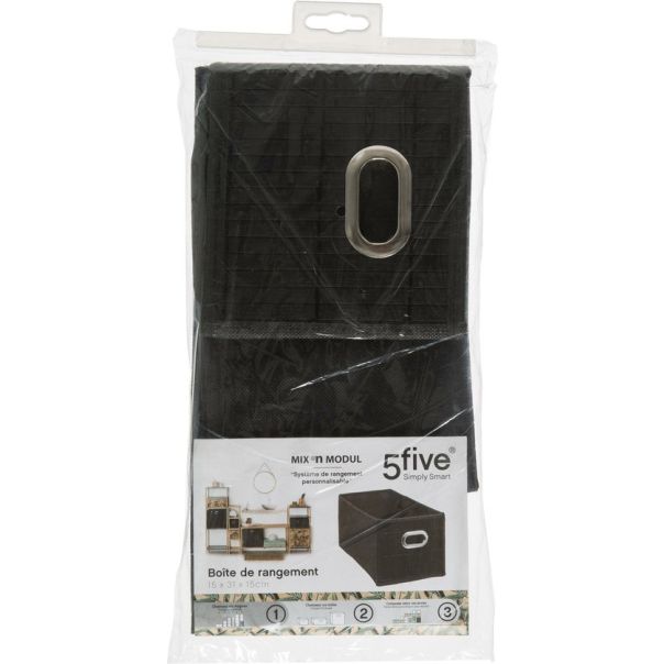 FIVE Kutija za odlaganje 15x14x31cm pp/bambus, crna - 155969D