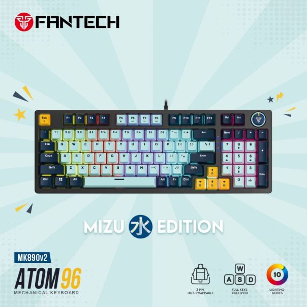 Tastatura Mehanicka Gaming Fantech MK890 RGB Atom MK96 SkyBlue (Rosie switch) - EP3094865