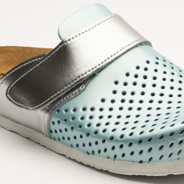 LEON Ženska papuča Edita II-mint srebrna - 4251-MS