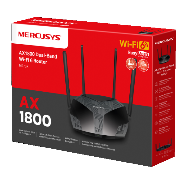 MERCUSYS LAN Router MR70X AX1800/1Gx WAN/3G LAN/4x5dBi - 47932