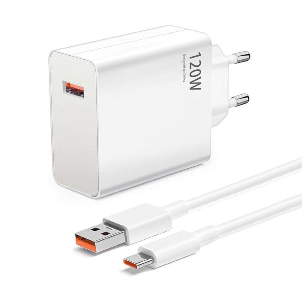 OSTALO Kucni punjac Fast charger 120W za Xiaomi sa USB na Type c kablom beli - EP3181855