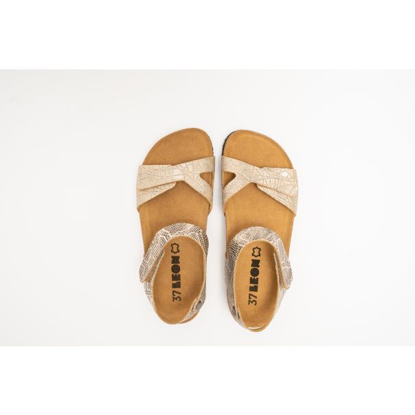 LEON Ženska sandala Helen-zlato zmija - 4300-ZZ