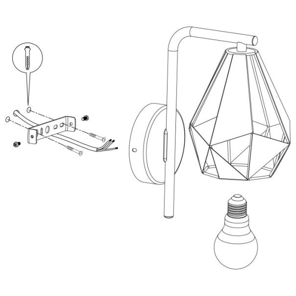 EGLO Zidna lampa Carlton 4 E27 60W - 43057