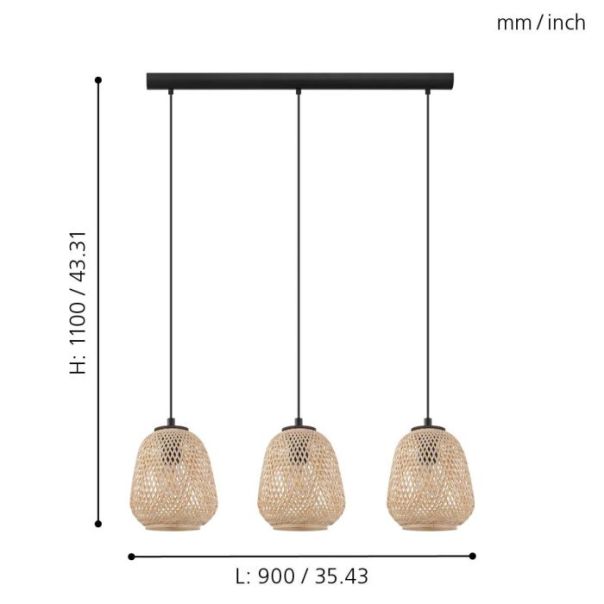 EGLO Visilica Dembleby E27 3X40W - 43262-1-1