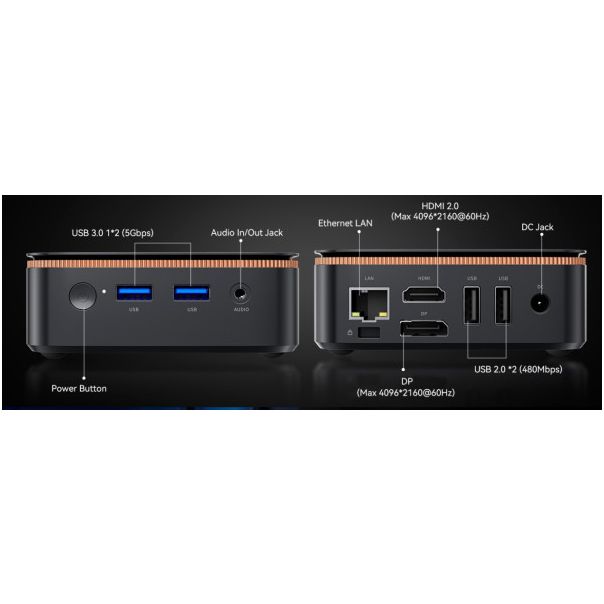 BLACKVIEW MP20 Intel N150 8GB 256GB 2xHDMI 2xUSB 3.0 1xRJ45 BT WiFI Win11Pro Black - DSC47652