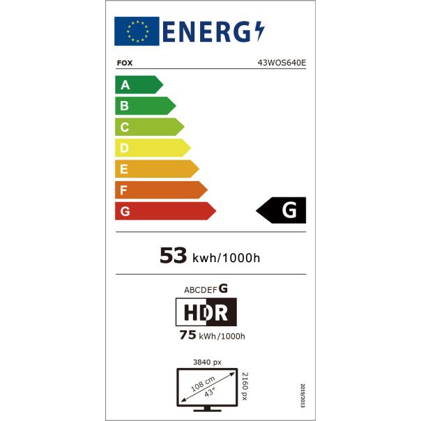 FOX Televizor LED TV 43WOS640E, Ultra HD, WebOS Smart - 43WOS640E