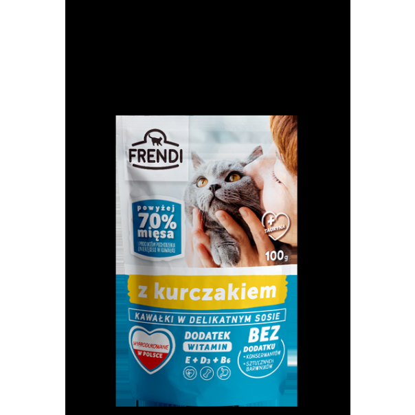 FRENDI Vlažna hrana za mačke Piletina 100g - 3012818