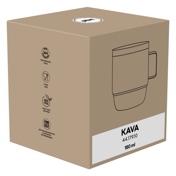 Termo šolja KAVA 180 ml – nerđajući čelik 304, dupli zid, crna - EP3258289