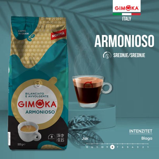 GIMOKA ARMONIOSO ПРЖЕНА КАФА У ЗРНУ 500G - 44382870634726