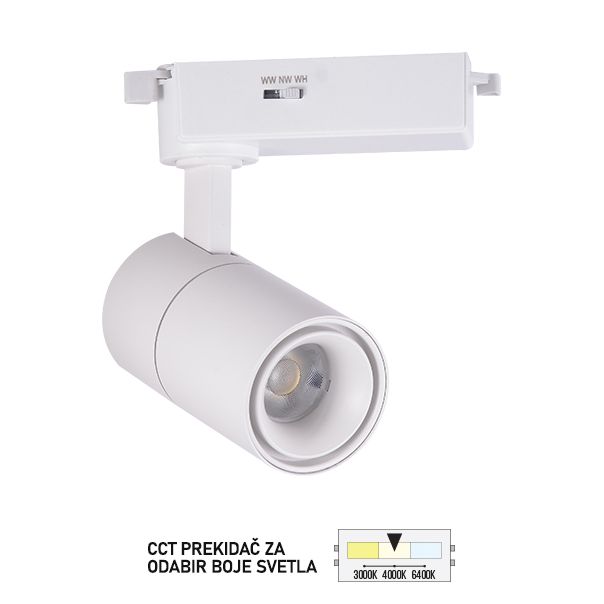 FORMA LED šinski reflektor CCT 12W 3000K,4000K,6400K TL08-12CCT BK - 007267