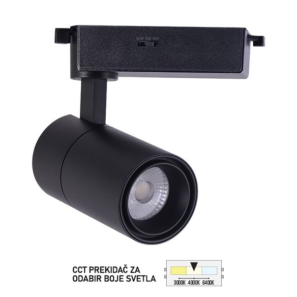 FORMA LED šinski reflektor CCT 12W 3000K,4000K,6400K TL08-12CCT BK - 007267