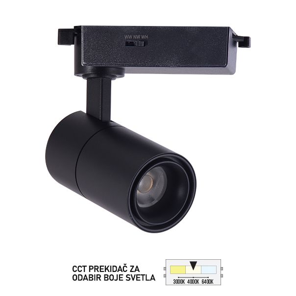 FORMA LED šinski reflektor CCT 12W 3000K,4000K,6400K TL08-12CCT BK - 007267