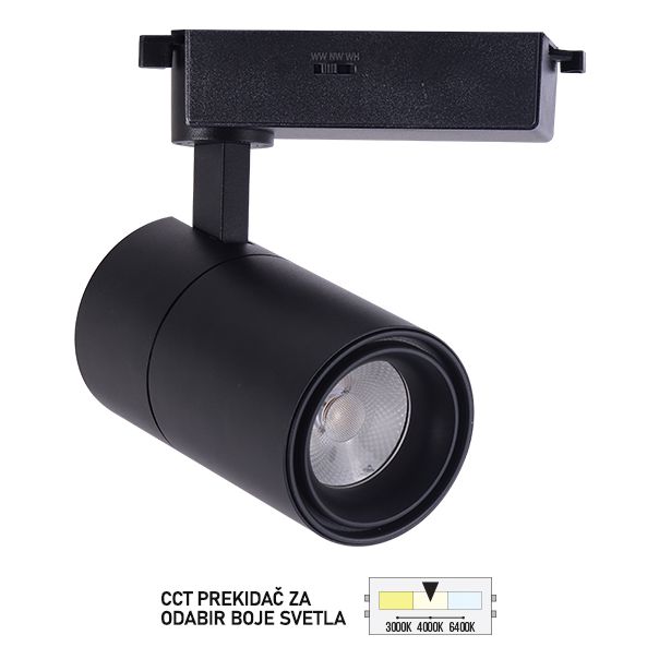 FORMA LED šinski reflektor CCT 30W 3000K,4000K,6400K TL08-30CCT BK - 007271