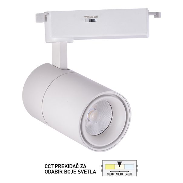 FORMA LED šinski reflektor CCT 30W 3000K,4000K,6400K TL08-30CCT WH - 007272
