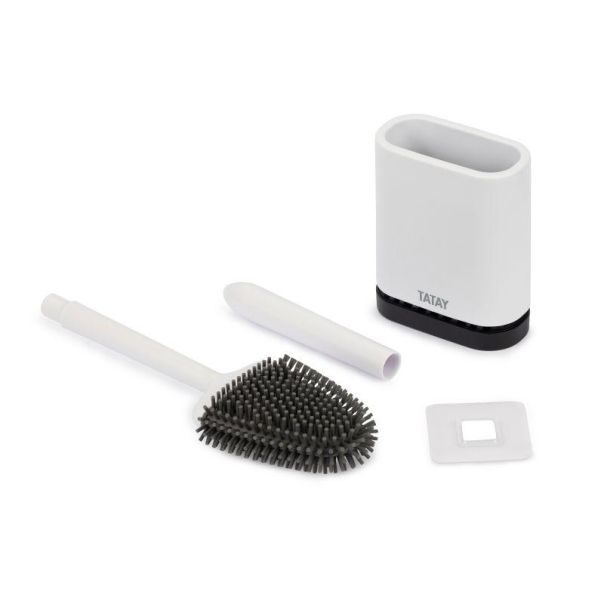 TATAY Četka za WC šolju sa držačem Flex, silikon/bela - 4460300