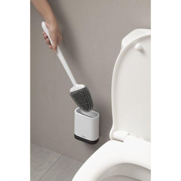 TATAY Četka za WC šolju sa držačem Flex, silikon/bela - 4460300