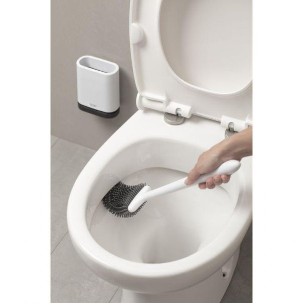 TATAY Četka za WC šolju sa držačem Flex, silikon/bela - 4460300