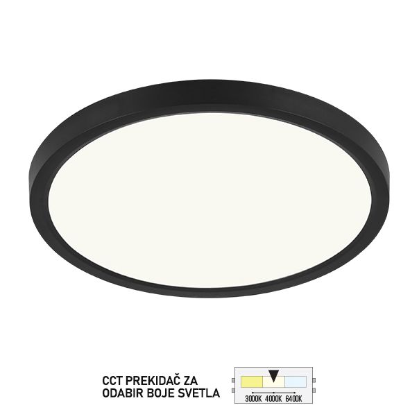 FORMA LED plafonjera 18W 3000K,4000K,6400K LP-701-18 BK - 007403