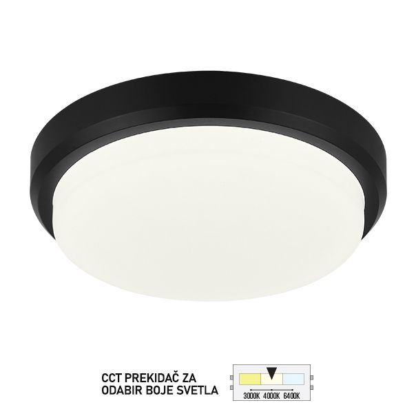 FORMA Spoljna LED lampa 24W 3000K,4000K,6400K PS8301 BK - 007398-1
