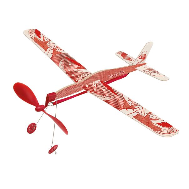 MOULIN ROTY Drvena igračka Avion, crvena - 711238-2