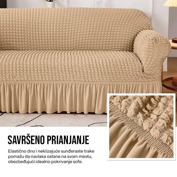 Retro Pokrivač za dvosede i kauče od 145cm do 185cm, braon boje - 1203-BRO