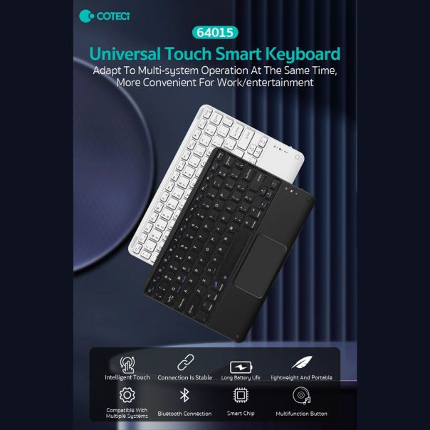 Tastatura Coteci Universal 64015 Wireless touchpad bela - EP3055720
