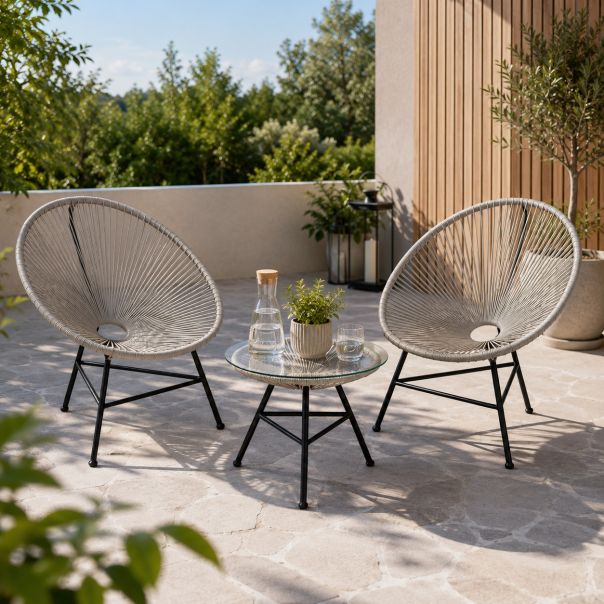 MODUL Baštenski set Lounge sivi, 2 stolice i sto - EP3161491