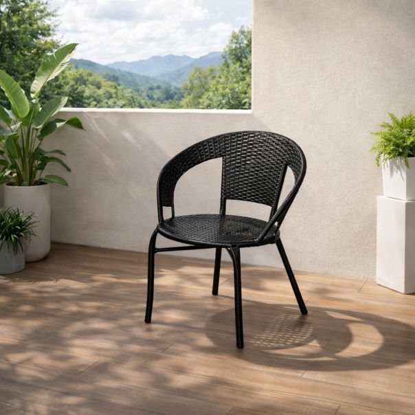 MODUL Baštenski set Rattanica crni, 2 stolice i sto - EP3161490
