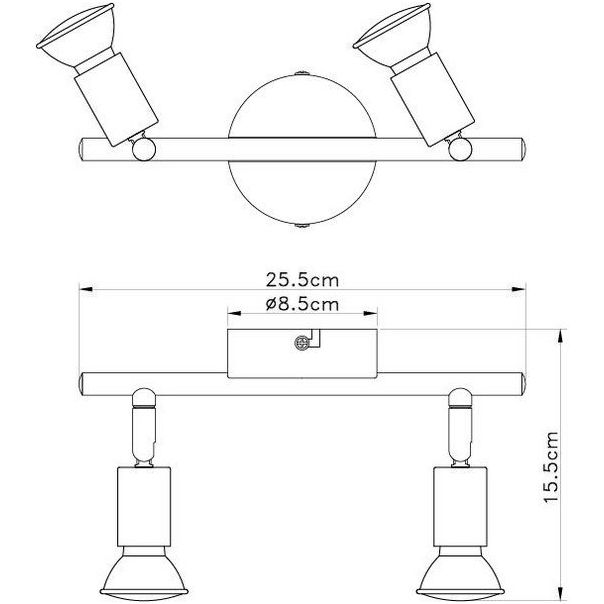 FORMA Spot lampa 2xGU10 FG101-2 BK - 005969