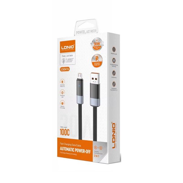 Data kabl LDNIO LS241 50W Fast Automatic Power OFF micro USB crni 1m - EP3009661