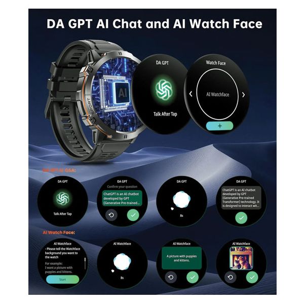 OUKITEL Pametni sat BT13, AI ChatGPT, crna - EP3095101