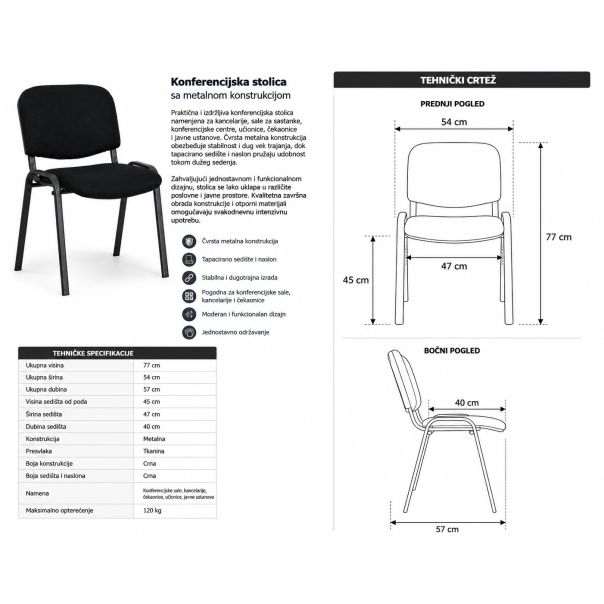 MODUL Konferencijska stolica Pro crna oc-609 - EP3128770