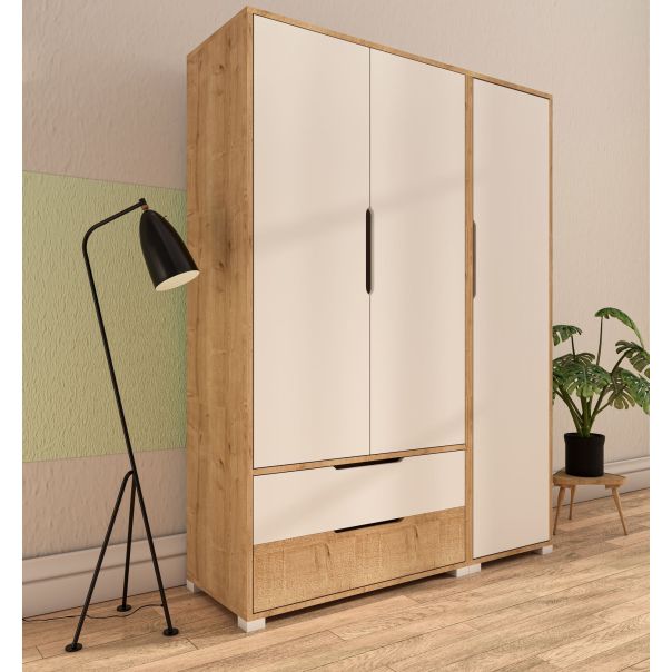 HANAH HOME Ormar Flora 137, bela/braon - EP3057566