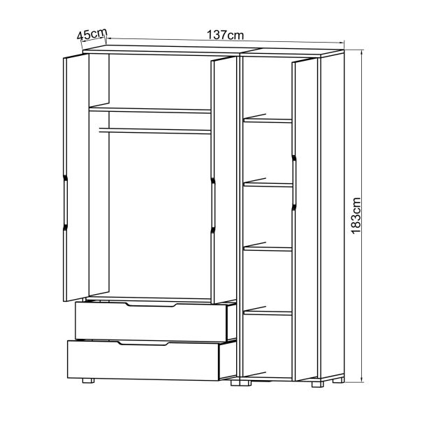 HANAH HOME Ormar Flora 137, bela/braon - EP3057566