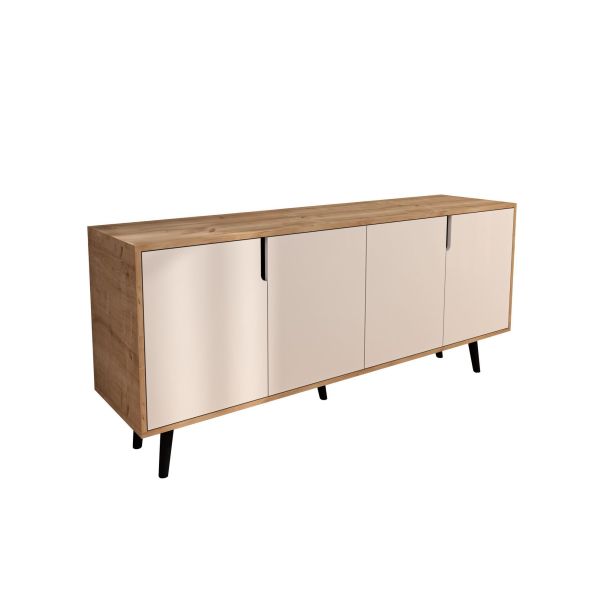 HANAH HOME Komoda Latina Modern 180, svetlo braon/bela - EP3057596