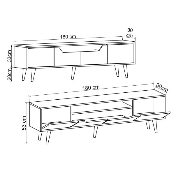 HANAH HOME TV komoda Roma 180, braon - EP3057608