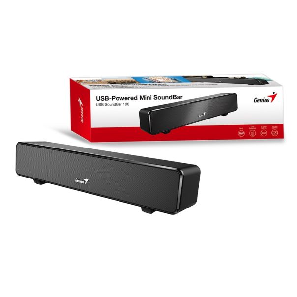 GENIUS zvučnici RS2,USB SoundBar 100, Black - 4710268256960