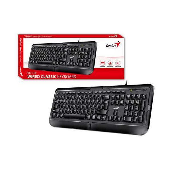 GENIUS Tastatura KB-118 US USB, crna - TAS00949