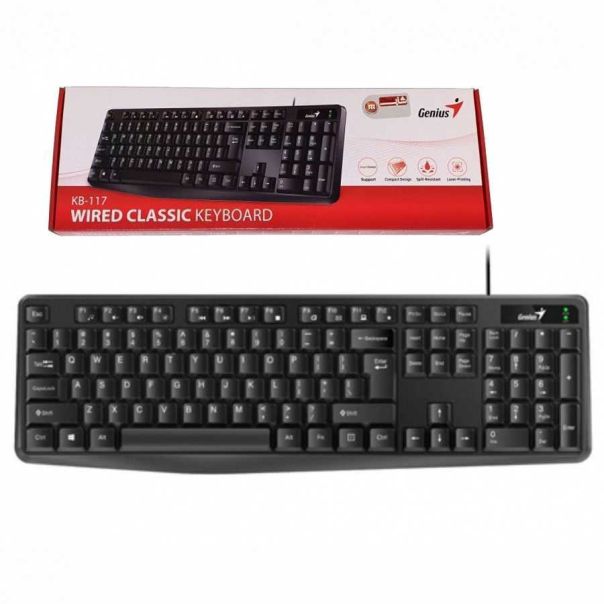 GENIUS Tastatura KB-117 US USB, crna - 4710268257905