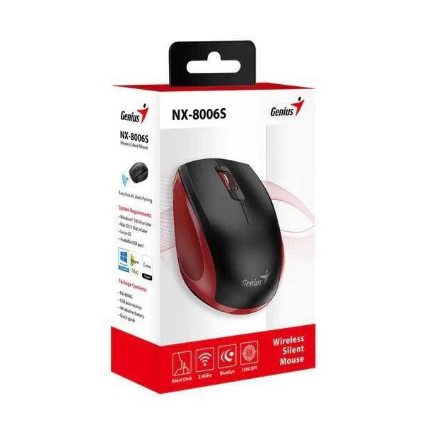 GENIUS Bežični miš NX-8006S, crveni - 4710268259114