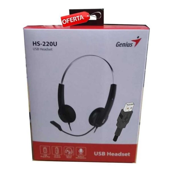 GENIUS Slušalice sa mikrofonom HS-220U, crne - 4710268259183