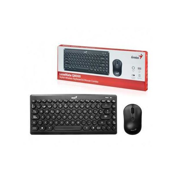 GENIUS Tastatura + Miš Set LuxMate Q8000, Wireless,US,BLK - 4710268259268