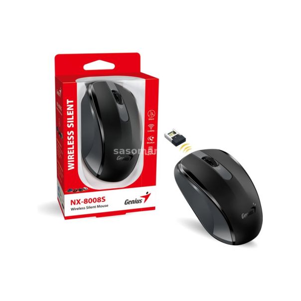 GENIUS NX-8008S,USB,BLACK, 1200dpi, Silent, Blue Eye - 4710268259831