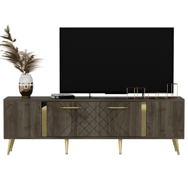 HANAH HOME TV komoda Detas, braon/zlatna - 475OLV1140